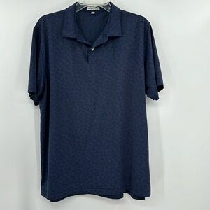 Peter Millar dark blue collard shirt-Size Large